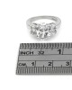 Oval Cut Diamond 3-Stone Solitaire Ring in 18KW